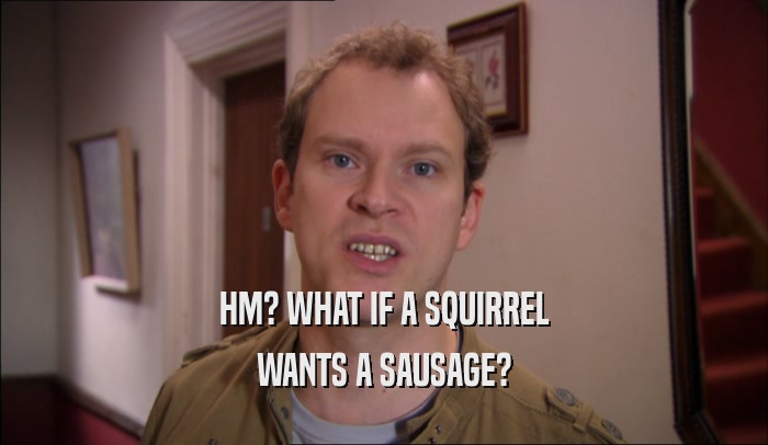 HM? WHAT IF A SQUIRREL WANTS A SAUSAGE? 