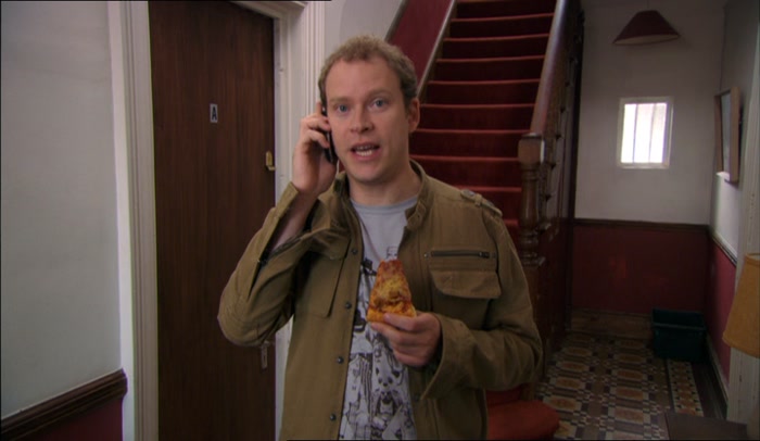 'BECAUSE I'M WORKING AS JEREMY'S MAD PIZZA BUTLER.' 