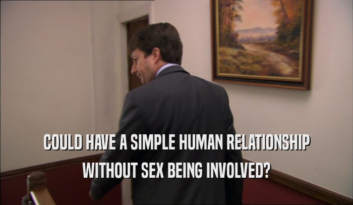 COULD HAVE A SIMPLE HUMAN RELATIONSHIP WITHOUT SEX BEING INVOLVED? 