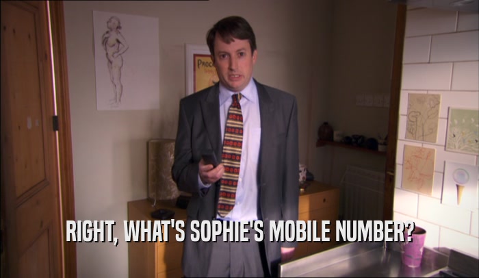 RIGHT, WHAT'S SOPHIE'S MOBILE NUMBER?  