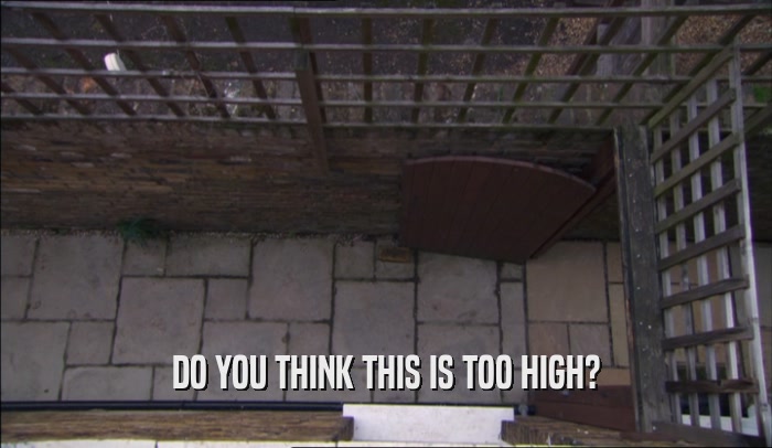 DO YOU THINK THIS IS TOO HIGH?  