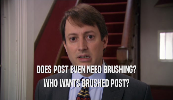 DOES POST EVEN NEED BRUSHING? WHO WANTS BRUSHED POST? 