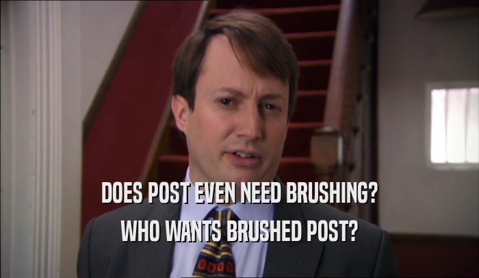 DOES POST EVEN NEED BRUSHING? WHO WANTS BRUSHED POST? 