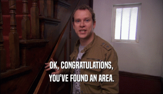 OK, CONGRATULATIONS, YOU'VE FOUND AN AREA. 