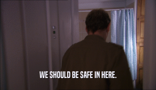 WE SHOULD BE SAFE IN HERE.  