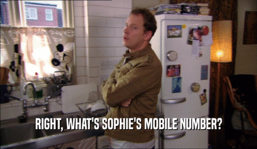 RIGHT, WHAT'S SOPHIE'S MOBILE NUMBER?  