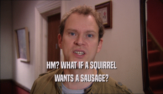 HM? WHAT IF A SQUIRREL WANTS A SAUSAGE? 