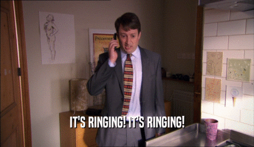 IT'S RINGING! IT'S RINGING!  