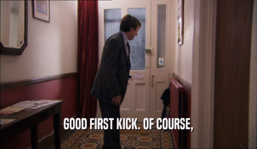 GOOD FIRST KICK. OF COURSE,  