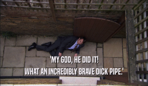 'MY GOD, HE DID IT! WHAT AN INCREDIBLY BRAVE DICK PIPE.' 