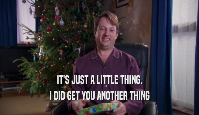 IT'S JUST A LITTLE THING. I DID GET YOU ANOTHER THING 