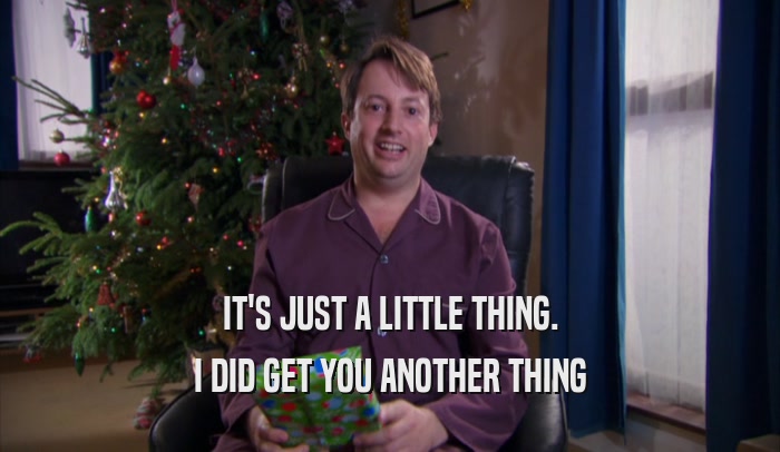 IT'S JUST A LITTLE THING. I DID GET YOU ANOTHER THING 