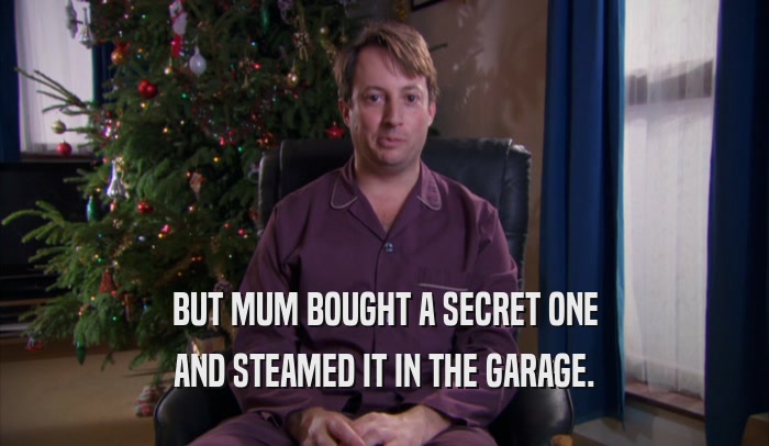 BUT MUM BOUGHT A SECRET ONE AND STEAMED IT IN THE GARAGE. 