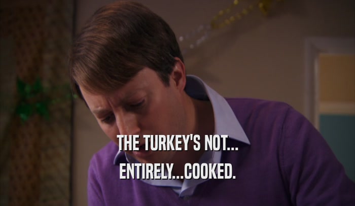 THE TURKEY'S NOT... ENTIRELY...COOKED. 