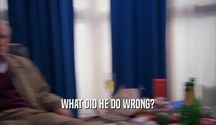 WHAT DID HE DO WRONG?  