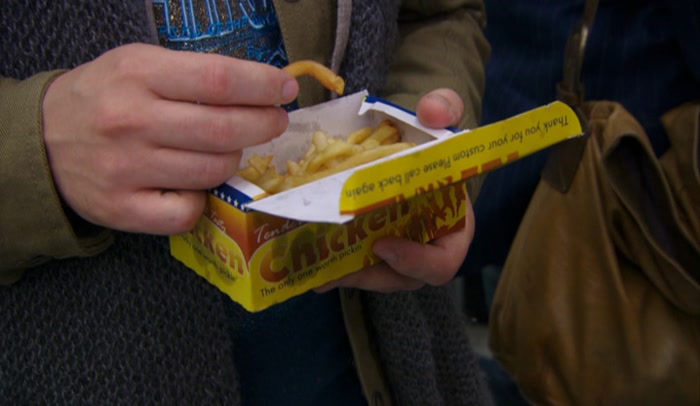 EATING A VAST PORTION OF CHIPS - VERY COMFORTING, 