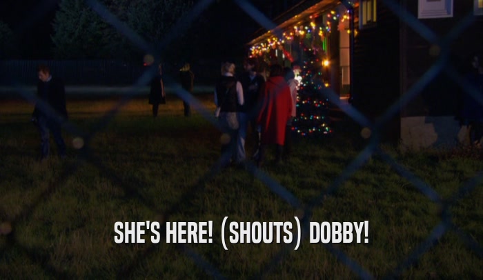 SHE'S HERE! (SHOUTS) DOBBY!  