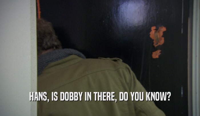 HANS, IS DOBBY IN THERE, DO YOU KNOW?  