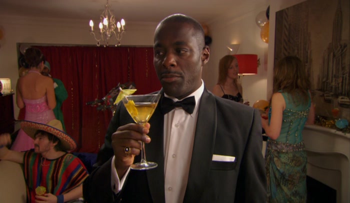 SHE MIGHT POP IN. MMM. COLD WHITE WINE. AIN'T THAT FINE? 