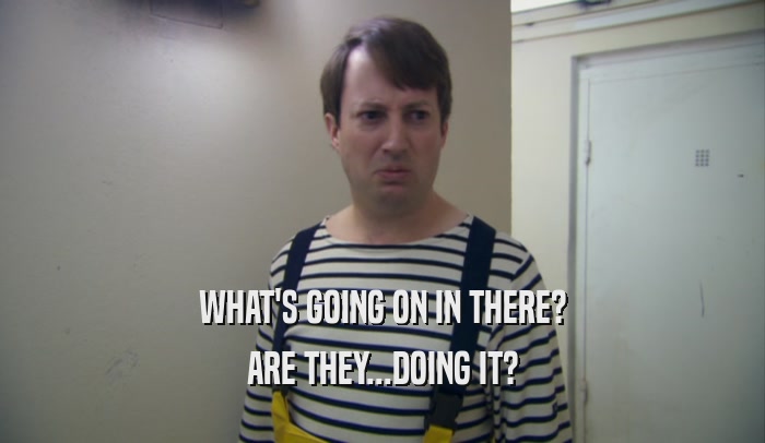 WHAT'S GOING ON IN THERE? ARE THEY...DOING IT? 