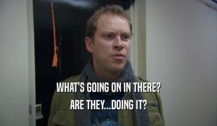 WHAT'S GOING ON IN THERE? ARE THEY...DOING IT? 