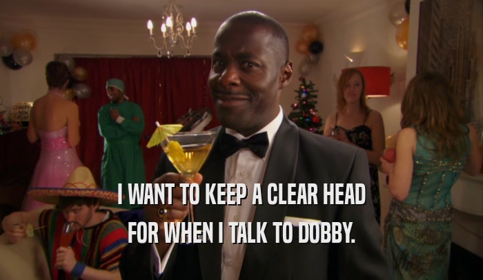 I WANT TO KEEP A CLEAR HEAD FOR WHEN I TALK TO DOBBY. 