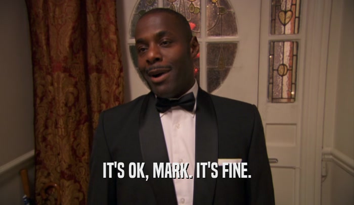 IT'S OK, MARK. IT'S FINE.  