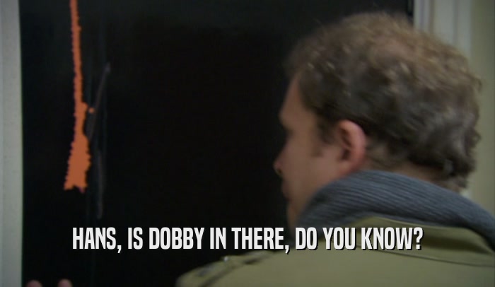 HANS, IS DOBBY IN THERE, DO YOU KNOW?  