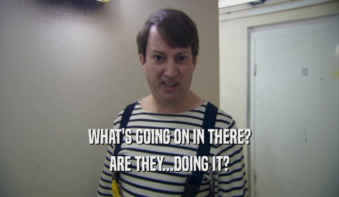 WHAT'S GOING ON IN THERE? ARE THEY...DOING IT? 