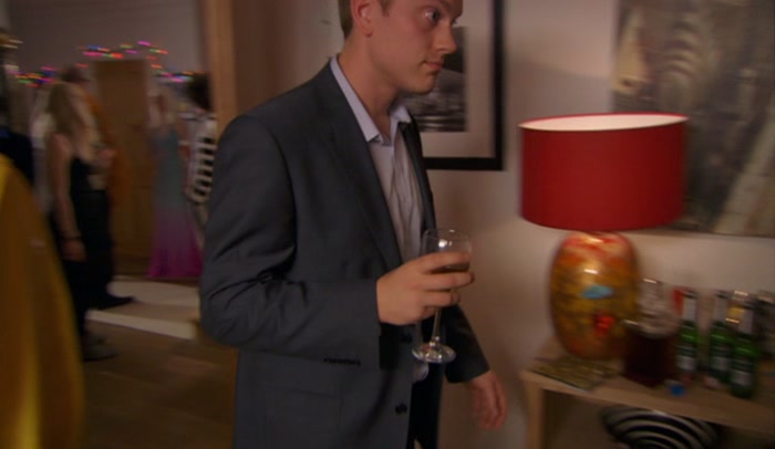 SHE MIGHT POP IN. MMM. COLD WHITE WINE. AIN'T THAT FINE? 