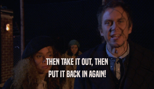 THEN TAKE IT OUT, THEN PUT IT BACK IN AGAIN! 