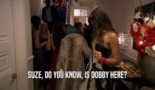 SUZE, DO YOU KNOW, IS DOBBY HERE?  