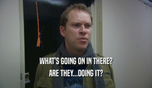 WHAT'S GOING ON IN THERE? ARE THEY...DOING IT? 