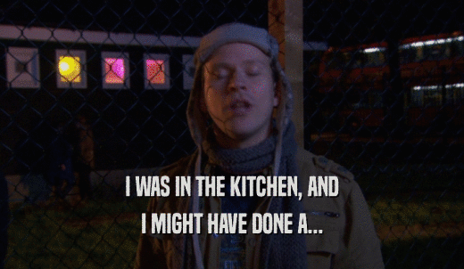 I WAS IN THE KITCHEN, AND I MIGHT HAVE DONE A... 