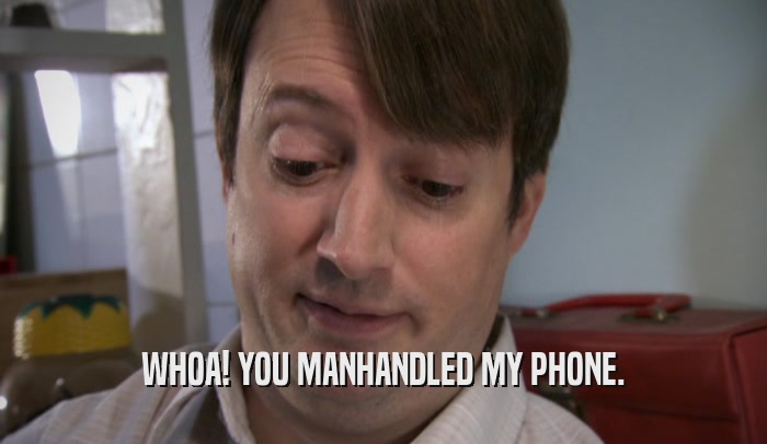 WHOA! YOU MANHANDLED MY PHONE.  