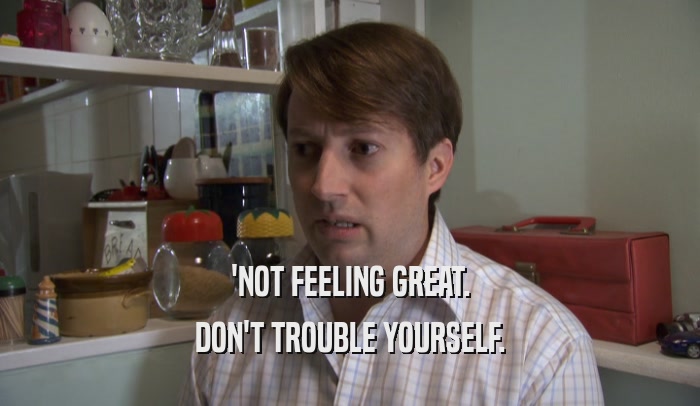 'NOT FEELING GREAT. DON'T TROUBLE YOURSELF. 