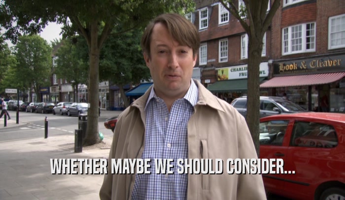 WHETHER MAYBE WE SHOULD CONSIDER...  