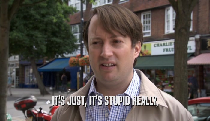 IT'S JUST, IT'S STUPID REALLY,  