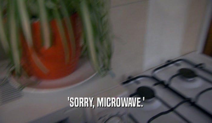 'SORRY, MICROWAVE.'
  
