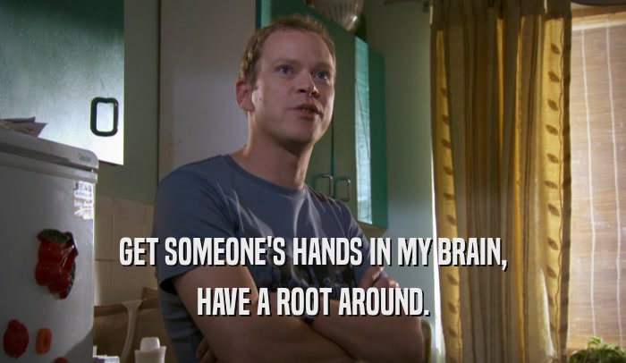 GET SOMEONE'S HANDS IN MY BRAIN, HAVE A ROOT AROUND. 