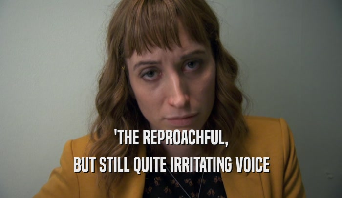 'THE REPROACHFUL, BUT STILL QUITE IRRITATING VOICE 