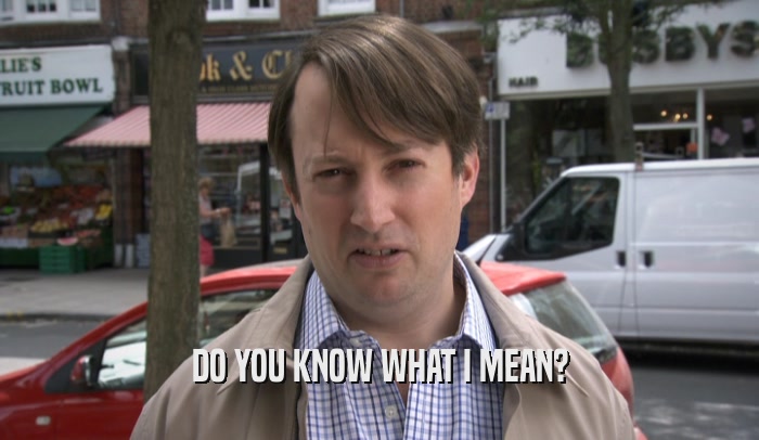 DO YOU KNOW WHAT I MEAN?  