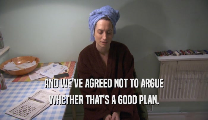AND WE'VE AGREED NOT TO ARGUE WHETHER THAT'S A GOOD PLAN. 