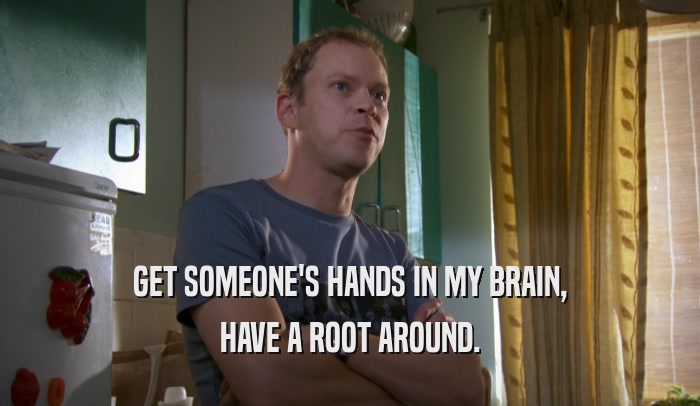GET SOMEONE'S HANDS IN MY BRAIN, HAVE A ROOT AROUND. 
