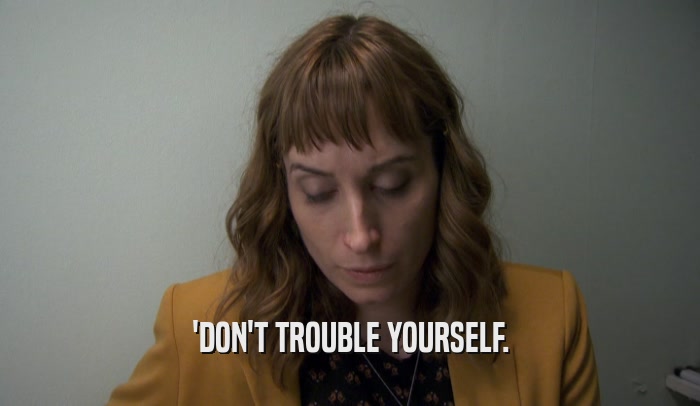 'DON'T TROUBLE YOURSELF.  