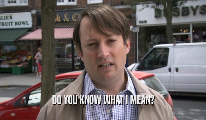 DO YOU KNOW WHAT I MEAN?  
