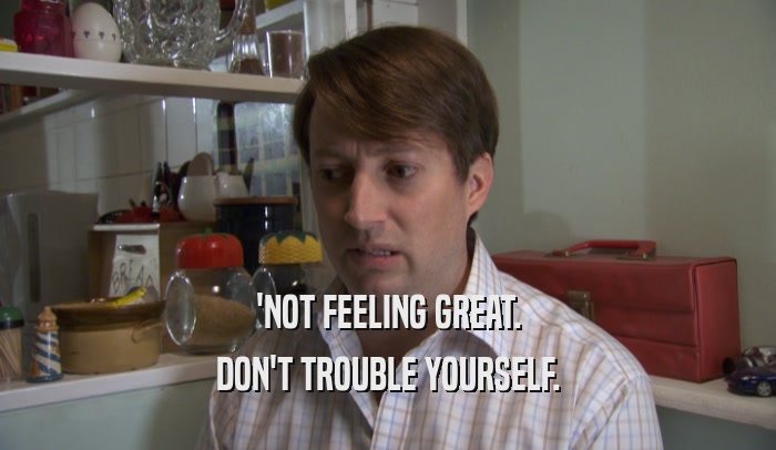 'NOT FEELING GREAT. DON'T TROUBLE YOURSELF. 
