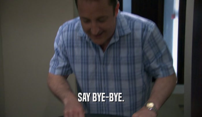 SAY BYE-BYE.  