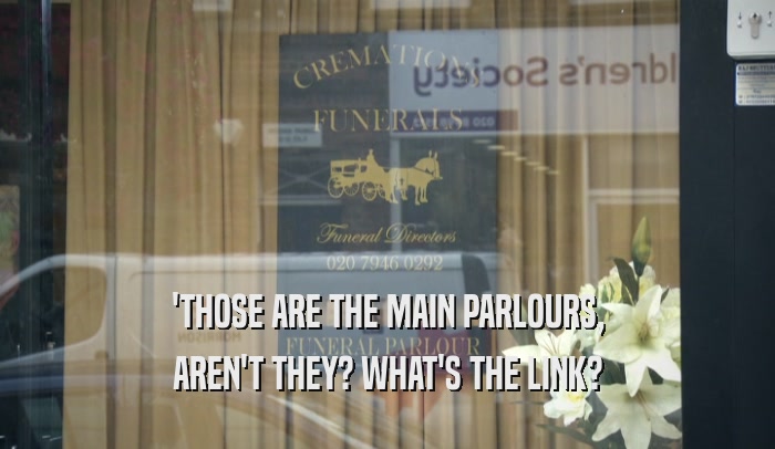 'THOSE ARE THE MAIN PARLOURS, AREN'T THEY? WHAT'S THE LINK? 