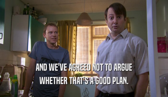 AND WE'VE AGREED NOT TO ARGUE WHETHER THAT'S A GOOD PLAN. 